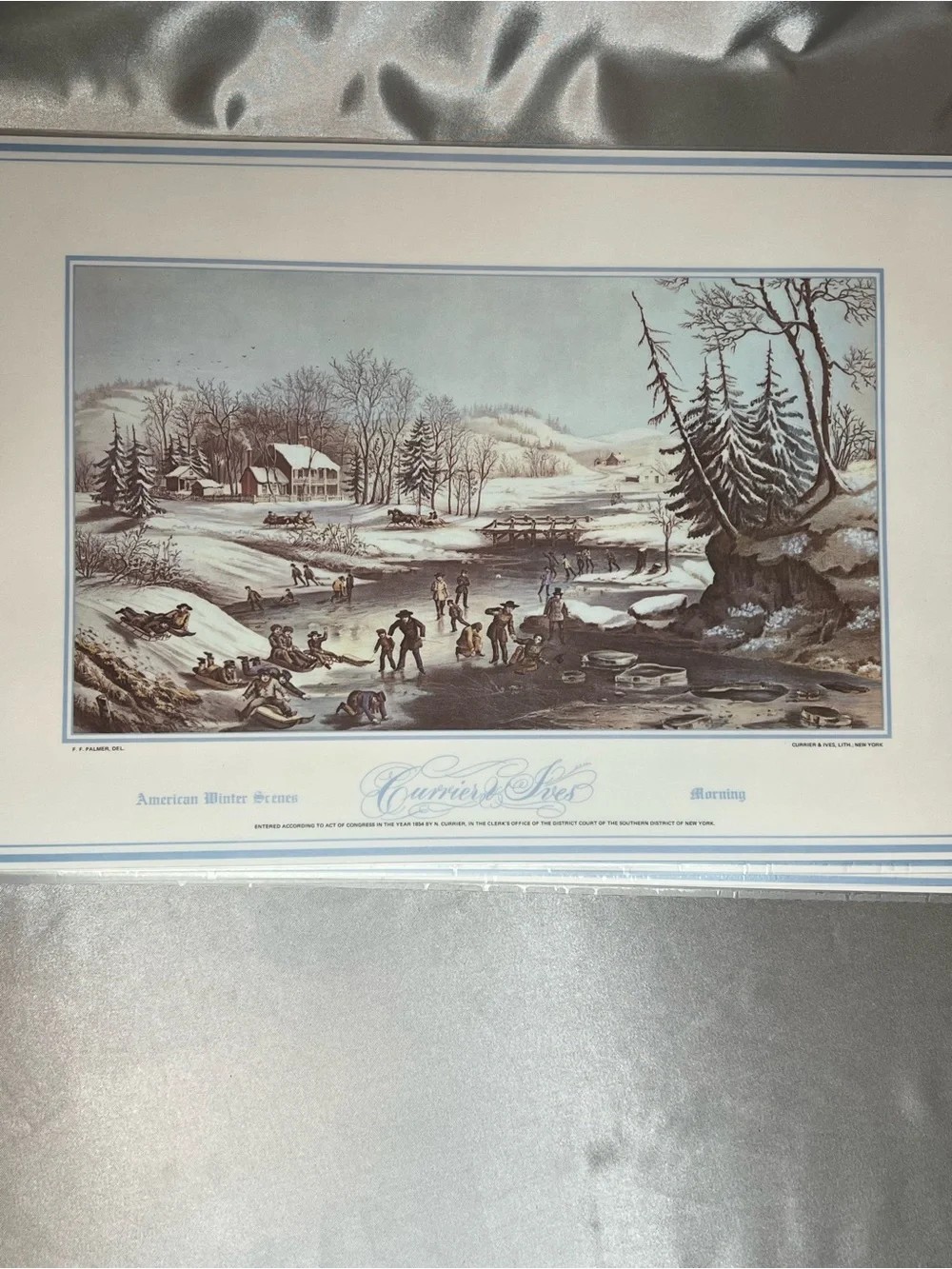 Vintage Winter Sleigh Print with Horses